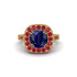 Milgrain Halo Round Sapphire Engagement Ring - Odette No. 58 image 1