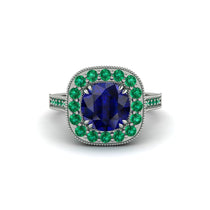 Milgrain Halo Round Sapphire Engagement Ring - Odette No. 30 image 1