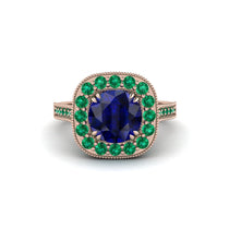 Milgrain Halo Round Sapphire Engagement Ring - Odette No. 29 image 1