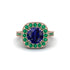 Milgrain Halo Round Sapphire Engagement Ring - Odette No. 29 image 1