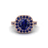Milgrain Halo Round Sapphire Engagement Ring - Odette No. 74