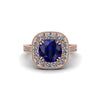 Milgrain Halo Round Sapphire Engagement Ring - Odette No. 14