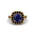 Milgrain Halo Round Sapphire Engagement Ring - Odette No. 43 image 1