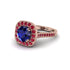 Milgrain Halo Round Sapphire Engagement Ring - Odette No. 59