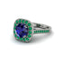 Milgrain Halo Round Sapphire Engagement Ring - Odette No. 30