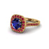 Milgrain Halo Round Sapphire Engagement Ring - Odette No. 58 image 2