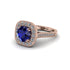 Milgrain Halo Round Sapphire Engagement Ring - Odette No. 14 image 2