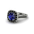 Milgrain Halo Round Sapphire Engagement Ring - Odette No. 45