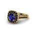 Milgrain Halo Round Sapphire Engagement Ring - Odette No. 43 image 2