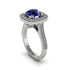 Milgrain Halo Round Sapphire Engagement Ring - Odette No. 15