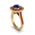 Milgrain Halo Round Sapphire Engagement Ring - Odette No. 58