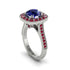 Milgrain Halo Round Sapphire Engagement Ring - Odette No. 60