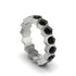 Black Diamond Modern Hexagon Wedding Band - Bianca No. 9