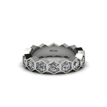 Diamond Modern Hexagon Wedding Band - Bianca No. 3 image 1