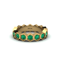Emerald Modern Hexagon Wedding Band - Bianca No. 4 image 1