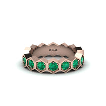 Emerald Modern Hexagon Wedding Band - Bianca No. 5 image 1