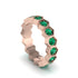 Emerald Modern Hexagon Wedding Band - Bianca No. 5