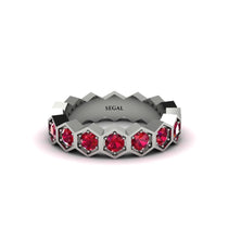 Ruby Modern Hexagon Wedding Band - Bianca No. 12 image 1
