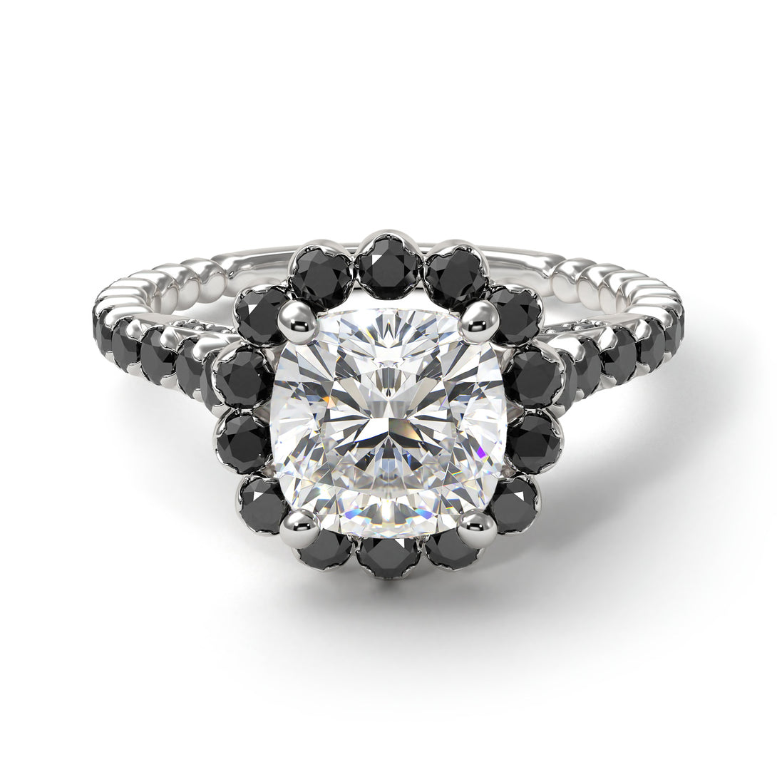 Modern Diamond Cushion Cut Engagement Ring - Uma No. 33