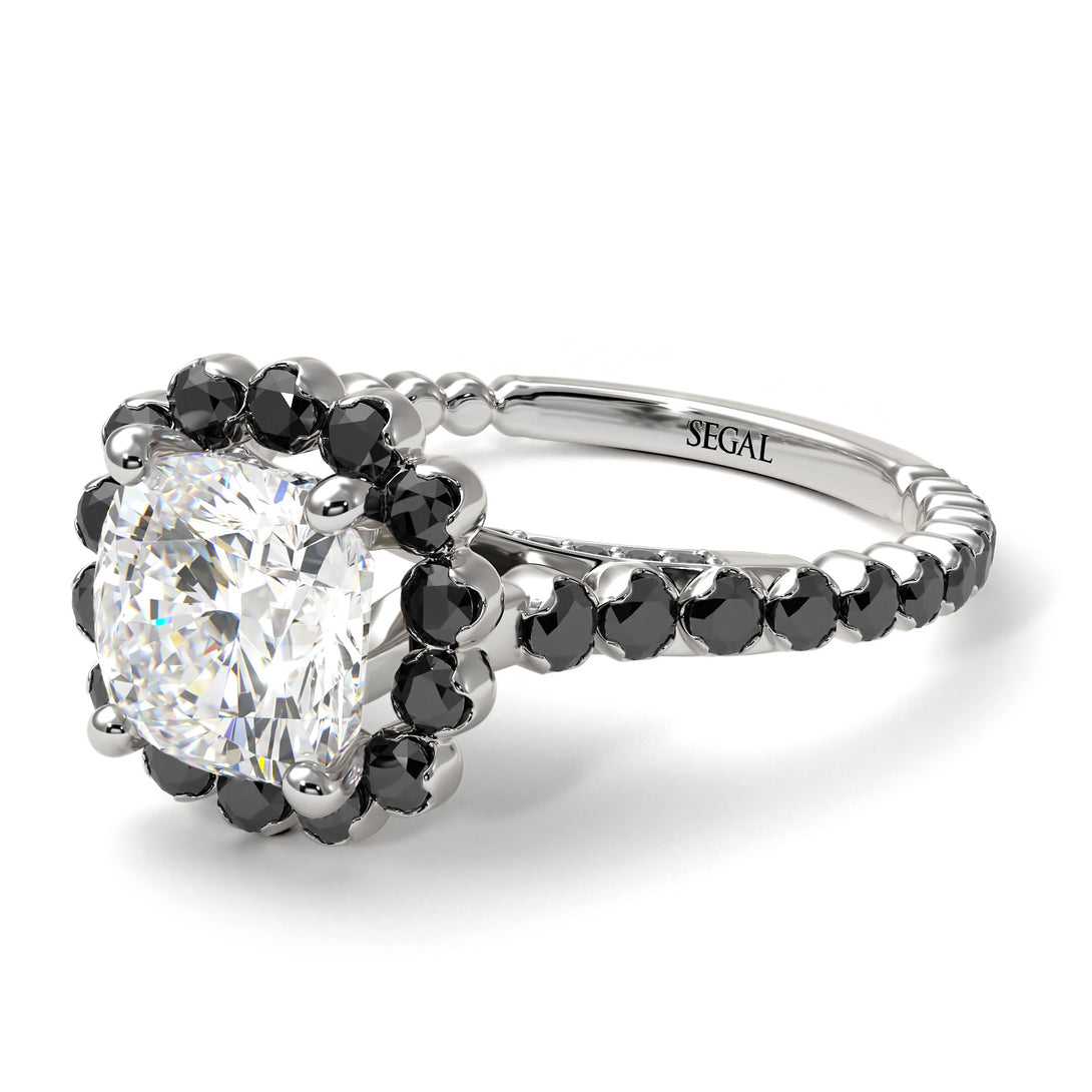 Modern Diamond Cushion Cut Engagement Ring - Uma No. 33