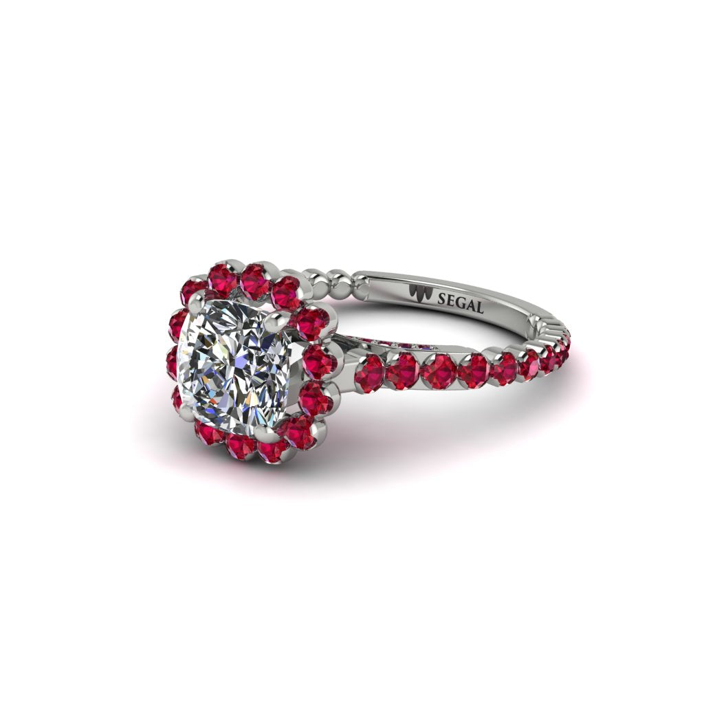Modern Diamond Cushion Cut Engagement Ring - Uma No. 48