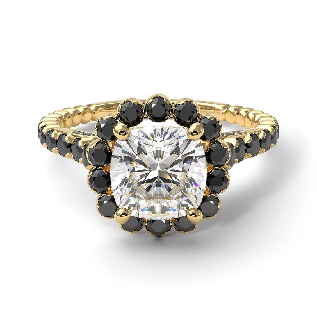 Modern Diamond Cushion Cut Engagement Ring - Uma No. 31