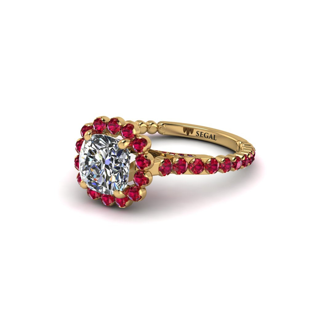 Modern Diamond Cushion Cut Engagement Ring - Uma No. 46