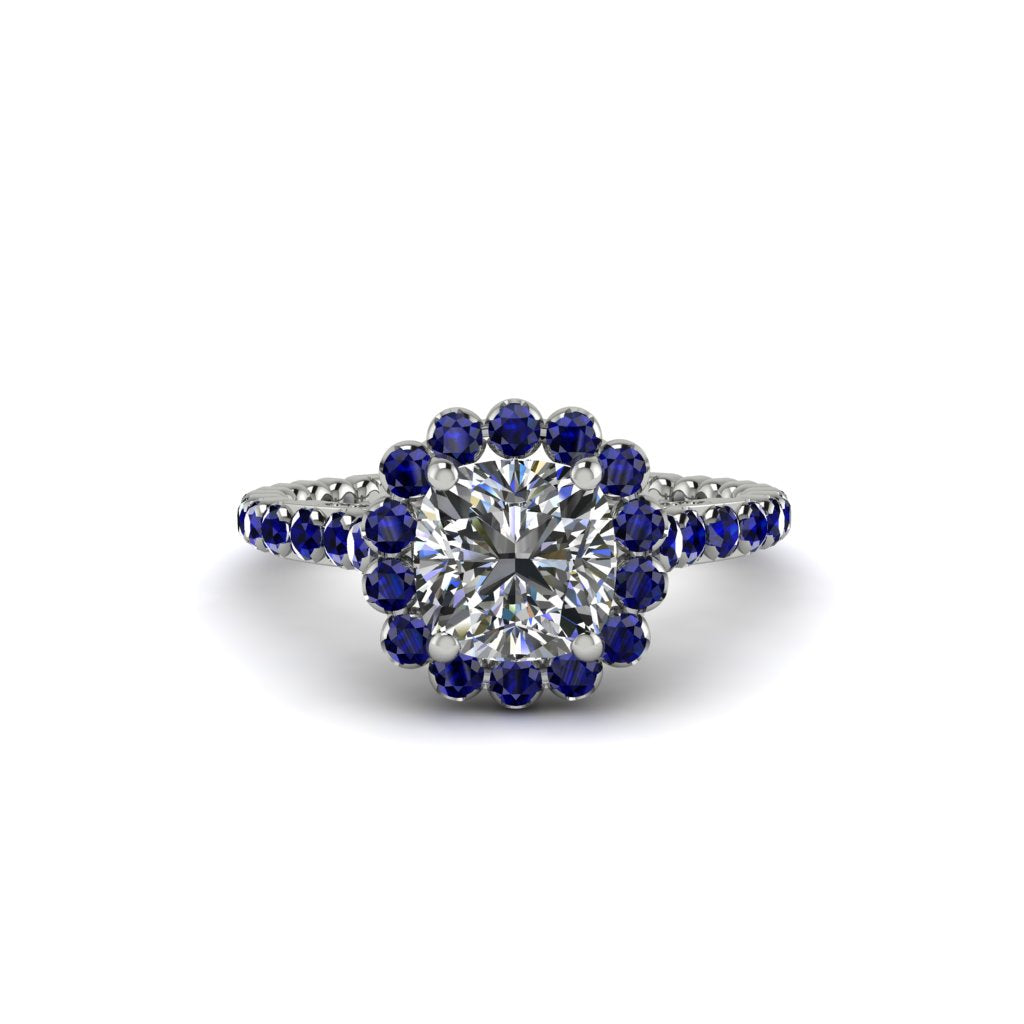 Modern Diamond Cushion Cut Engagement Ring - Uma No. 63