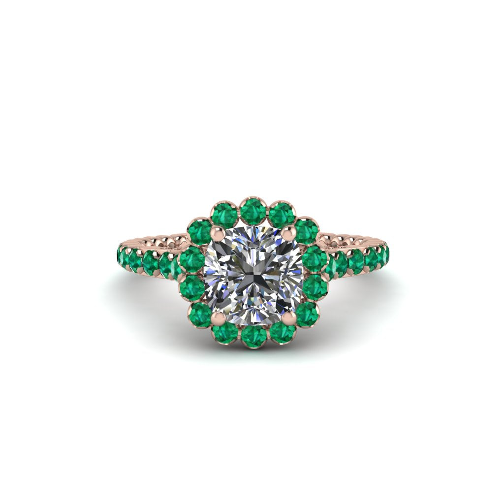 Modern Diamond Cushion Cut Engagement Ring - Uma No. 17