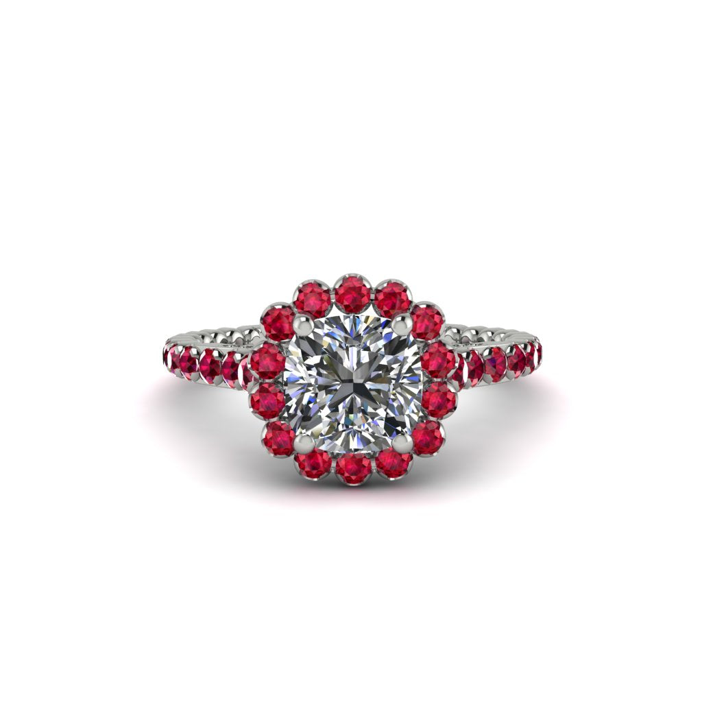Modern Diamond Cushion Cut Engagement Ring - Uma No. 48
