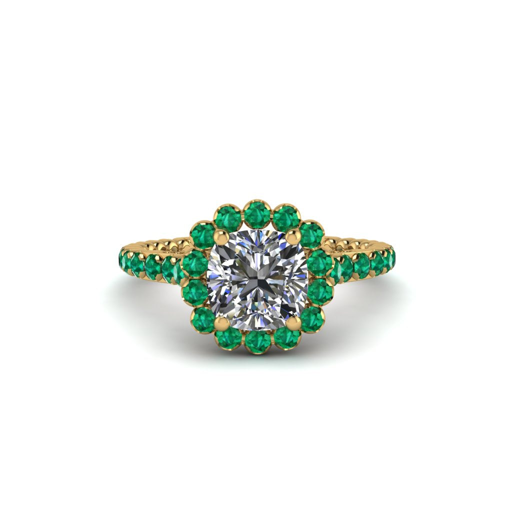 Modern Diamond Cushion Cut Engagement Ring - Uma No. 16