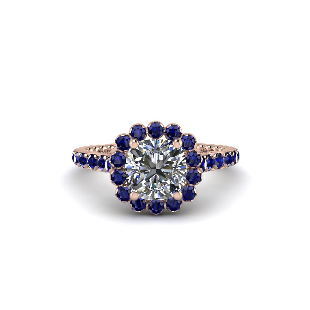 Modern Diamond Cushion Cut Engagement Ring - Uma No. 62