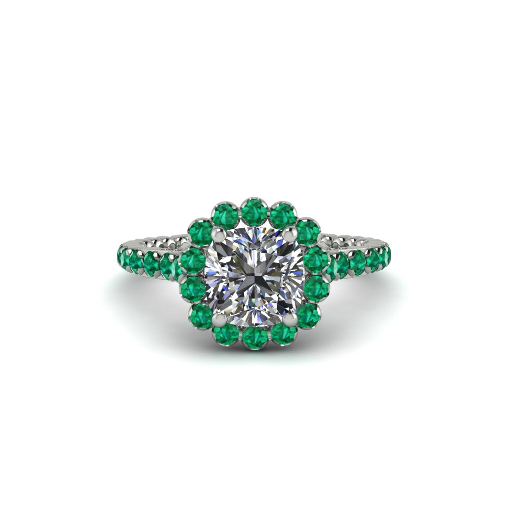 Modern Diamond Cushion Cut Engagement Ring - Uma No. 18