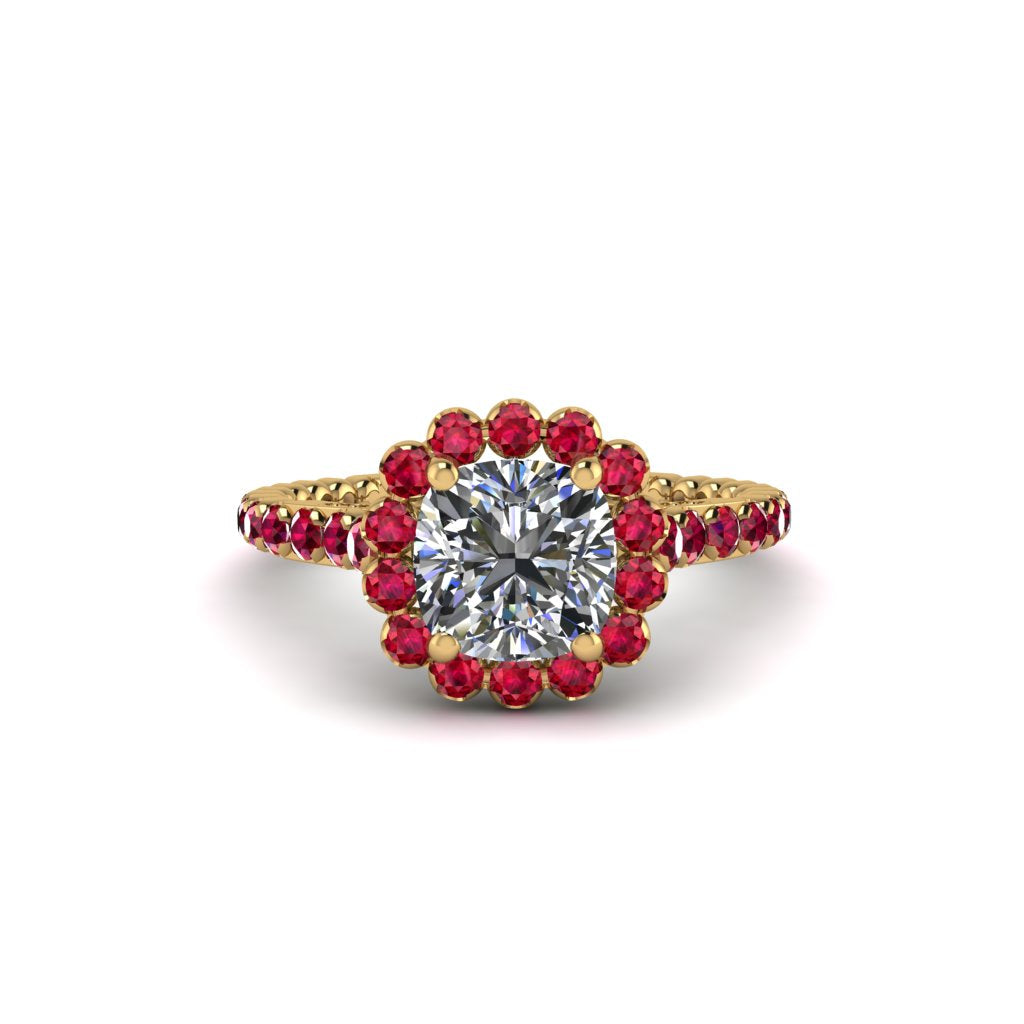 Modern Diamond Cushion Cut Engagement Ring - Uma No. 46