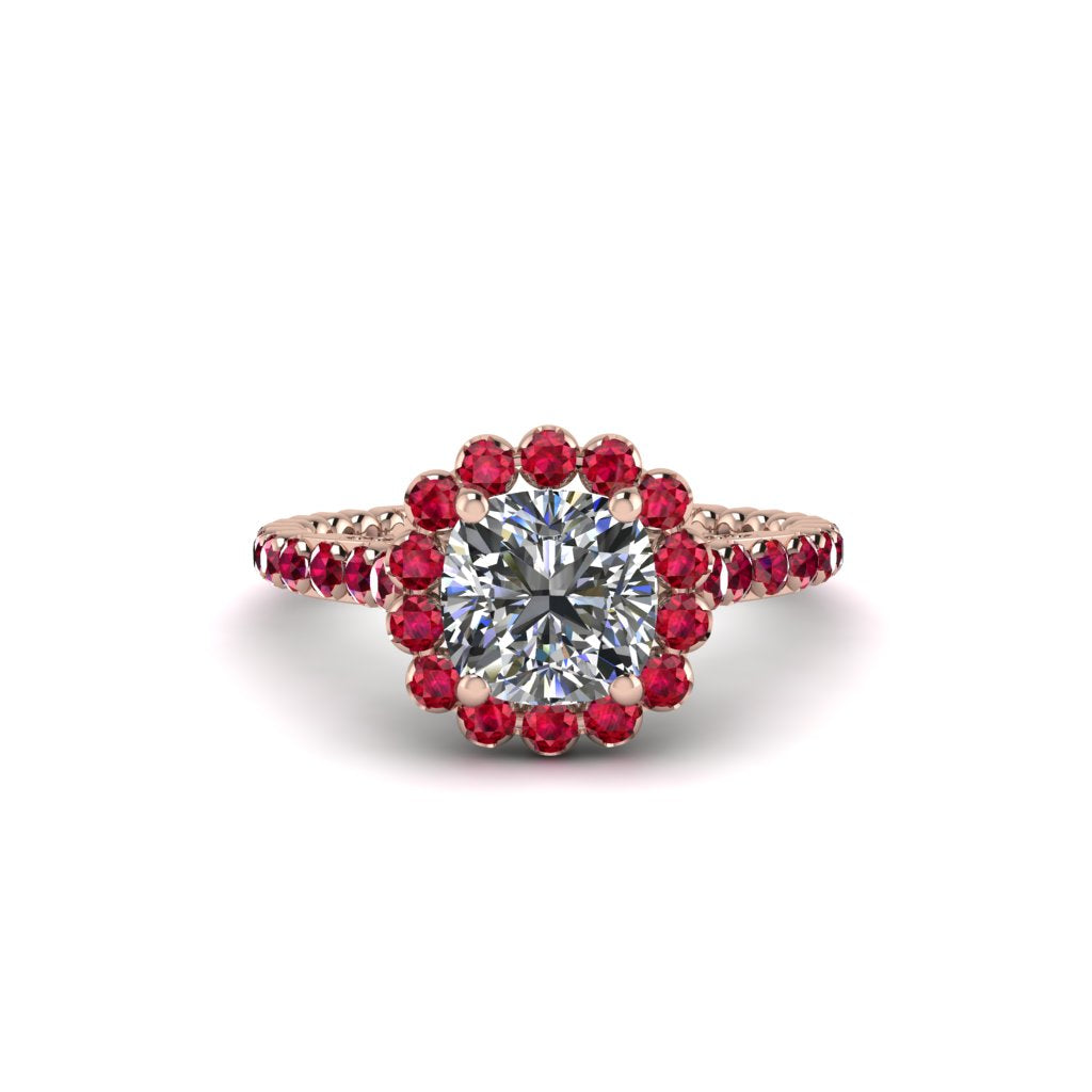Modern Diamond Cushion Cut Engagement Ring - Uma No. 47