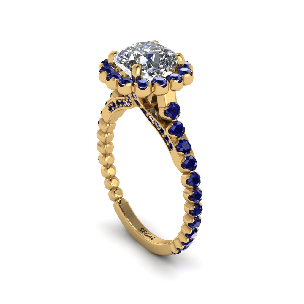 Modern Diamond Cushion Cut Engagement Ring - Uma No. 61