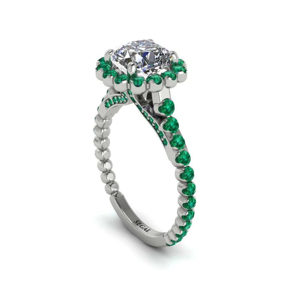 Modern Diamond Cushion Cut Engagement Ring - Uma No. 18