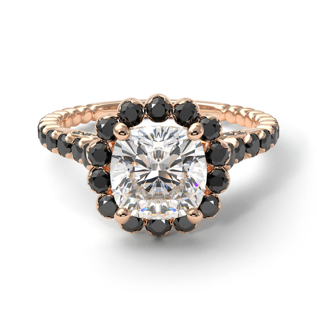 Modern Diamond Cushion Cut Engagement Ring - Uma No. 32
