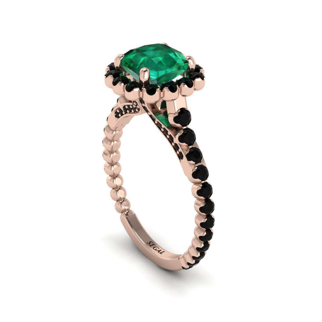 Modern Emerald Cushion Cut Engagement Ring - Uma No. 35