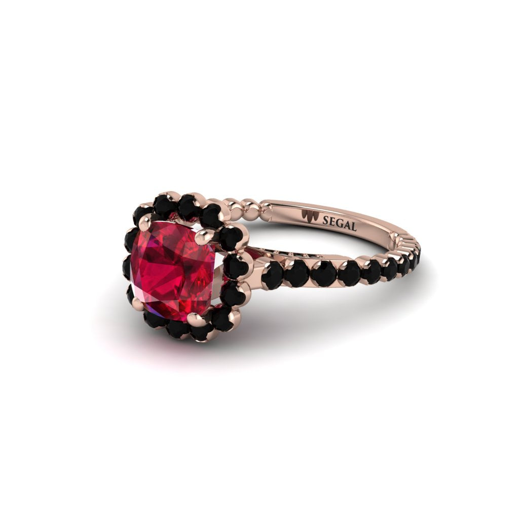 Modern Ruby Cushion Cut Engagement Ring - Uma No. 41