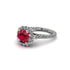 Modern Ruby Cushion Cut Engagement Ring - Uma No. 12