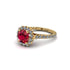 Modern Ruby Cushion Cut Engagement Ring - Uma No. 10