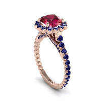 Modern Ruby Cushion Cut Engagement Ring - Uma No. 71 image 1
