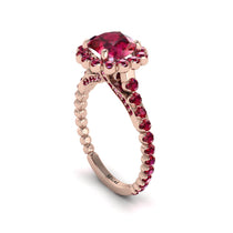 Modern Ruby Cushion Cut Engagement Ring - Uma No. 56 image 1