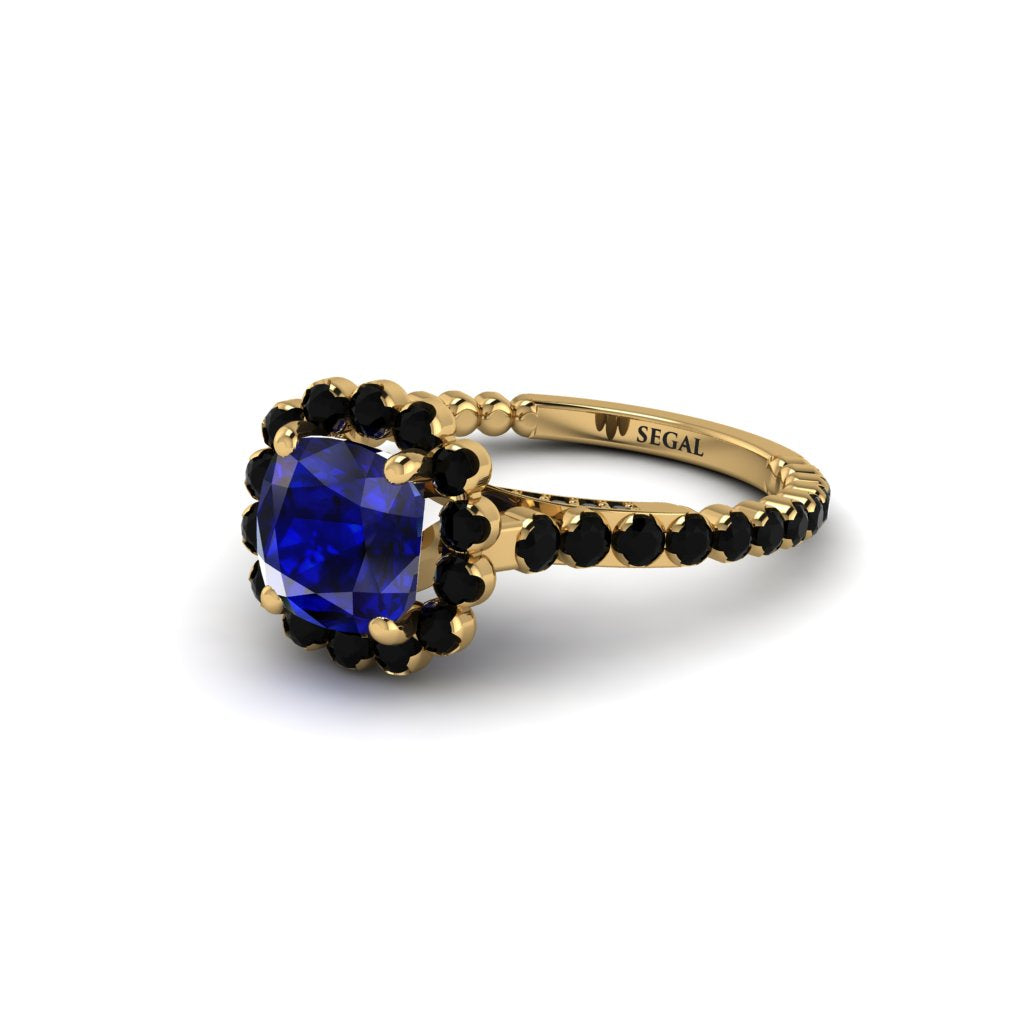 Modern Sapphire Cushion Cut Engagement Ring - Uma No. 43