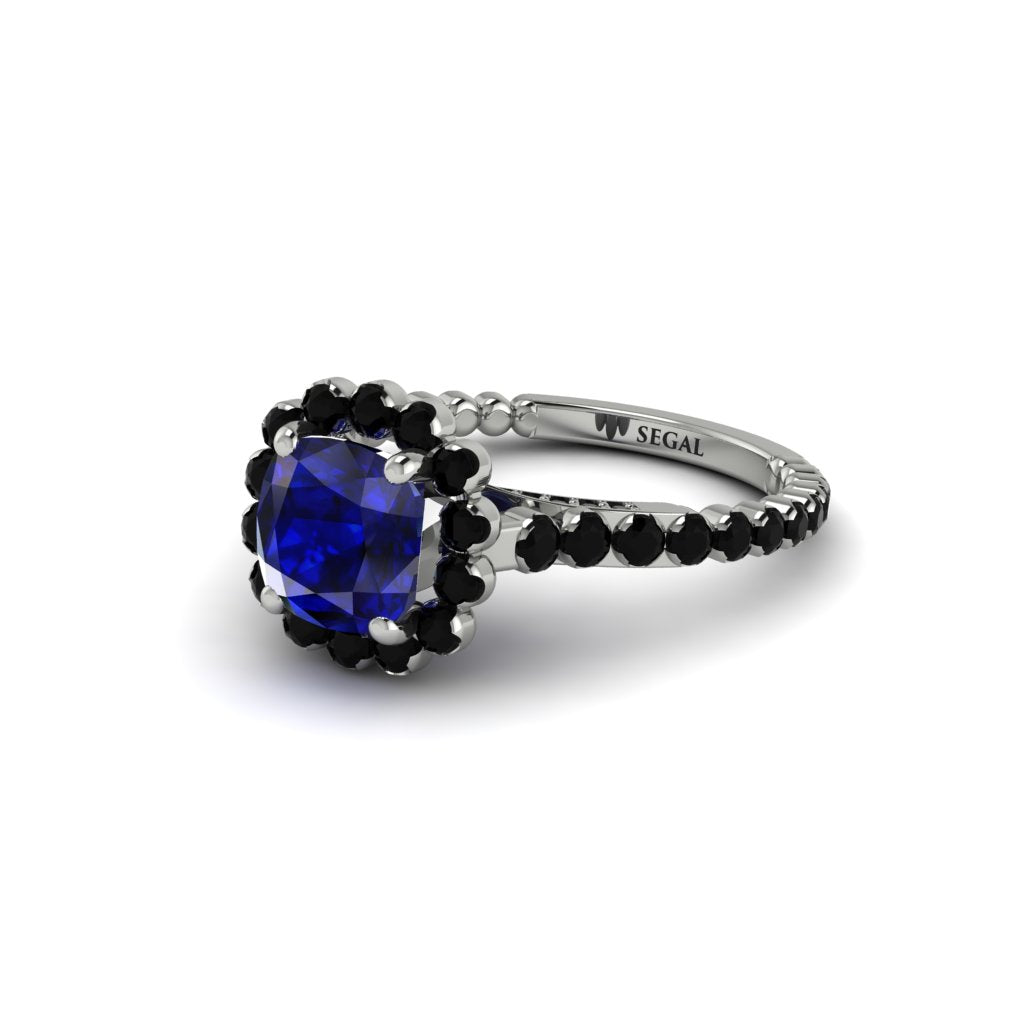 Modern Sapphire Cushion Cut Engagement Ring - Uma No. 45