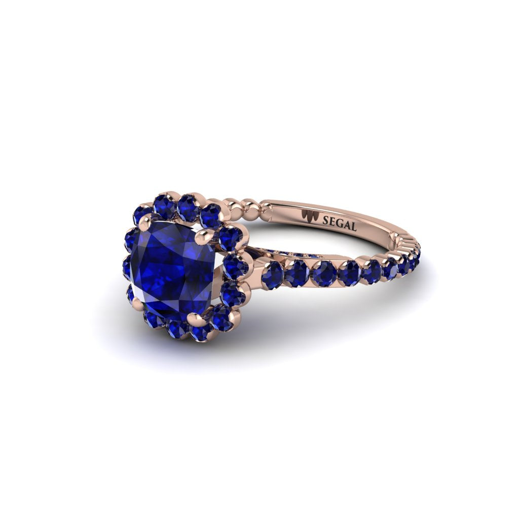 Modern Sapphire Cushion Cut Engagement Ring - Uma No. 74