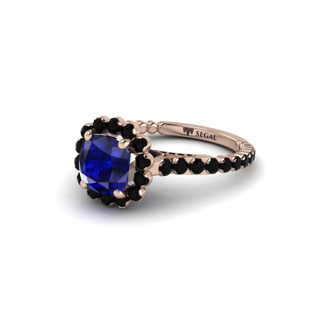 Modern Sapphire Cushion Cut Engagement Ring - Uma No. 44