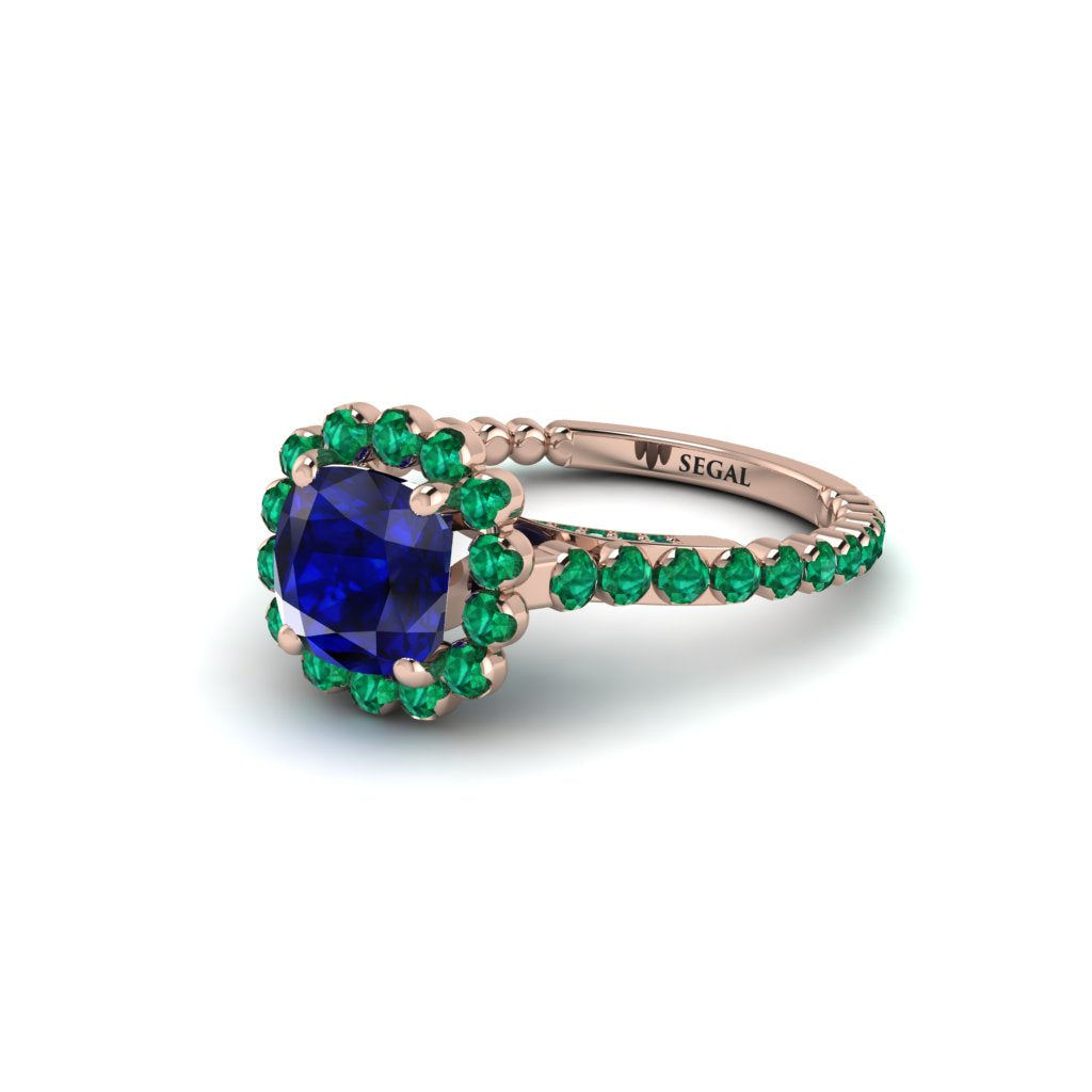 Modern Sapphire Cushion Cut Engagement Ring - Uma No. 29