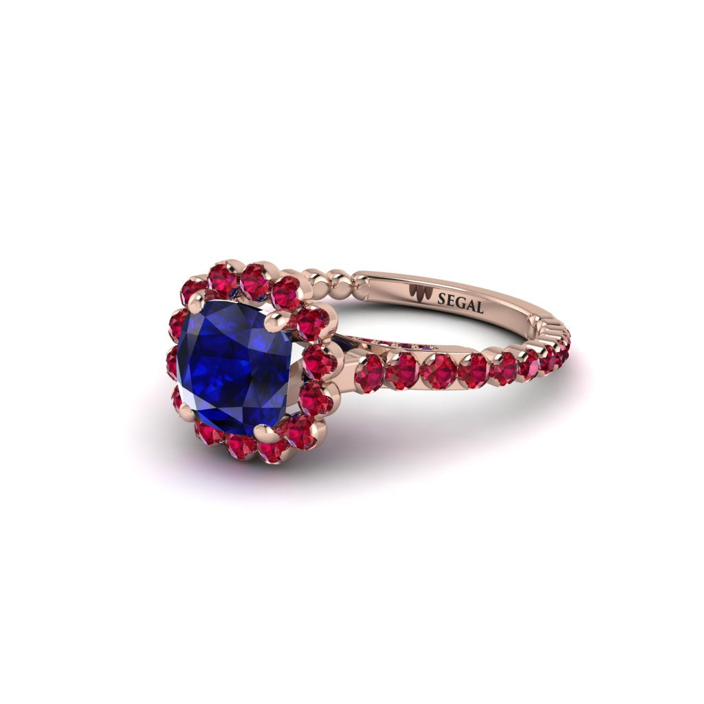 Modern Sapphire Cushion Cut Engagement Ring - Uma No. 59